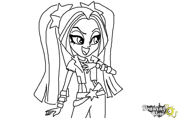 How to Draw Aria Blaze from My Little Pony Equestria Girls: Rainbow Rocks - Step 9