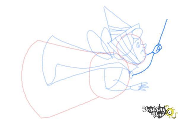 How to Draw Flora from Sleeping Beauty - Step 7