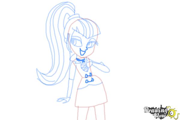 How to Draw Sonata Dusk from My Little Pony Equestria Girls: Rainbow Rocks - Step 8