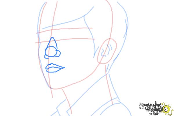 How to Draw Byun Baek Hyun from (Exo-K) - Step 7