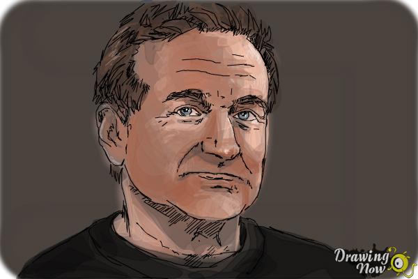 How to Draw Robin Williams - Step 10 How to Draw Robin Williams - Step 10