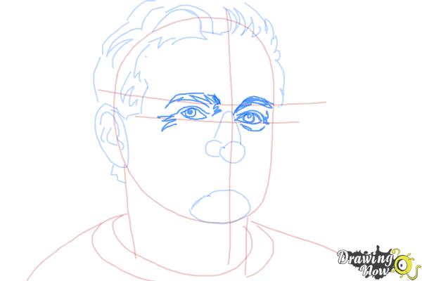 How to Draw Robin Williams - Step 7