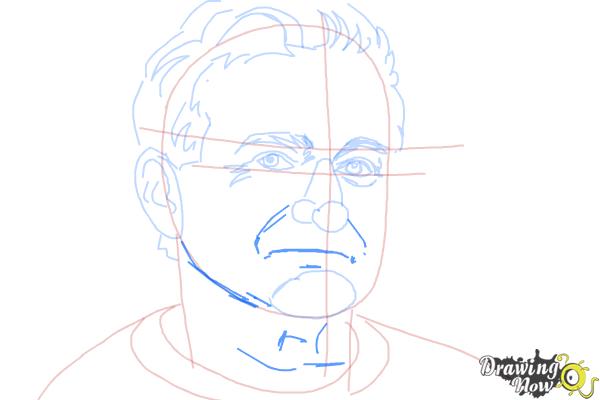 How to Draw Robin Williams - Step 8 How to Draw Robin Williams - Step 8
