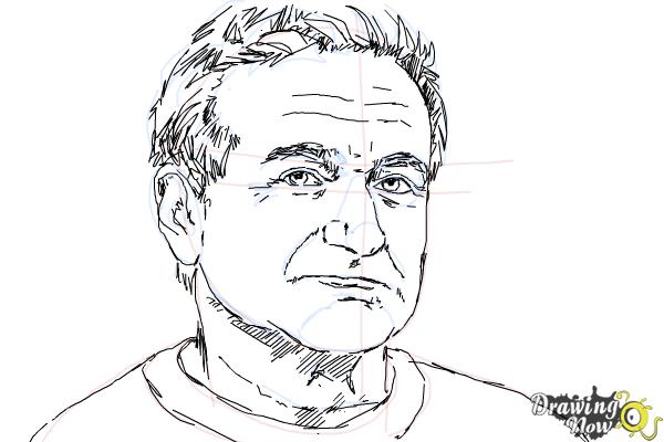 How to Draw Robin Williams - Step 9 How to Draw Robin Williams - Step 9