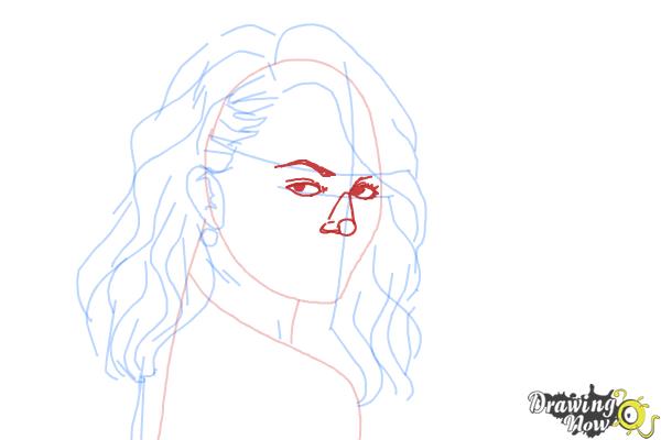 How to Draw Chrissy Teigen - Step 6