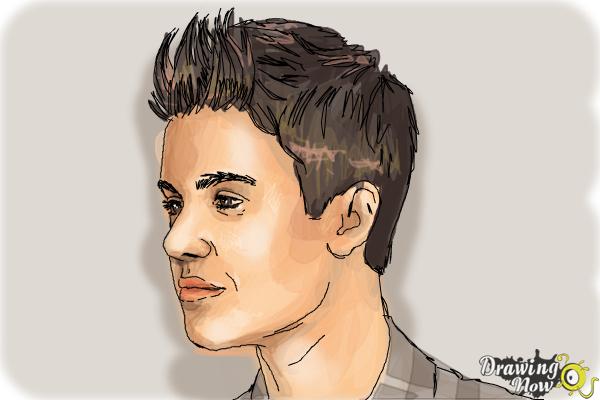 How to Draw Justin Bieber 2014 - Step 9