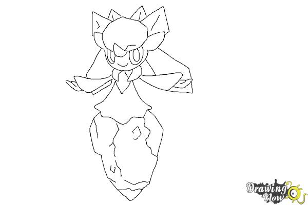 How to Draw Diancie  from Pokemon  X Y DrawingNow