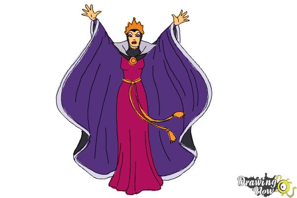 How to Draw Evil Queen, Disney Villain - Step 10