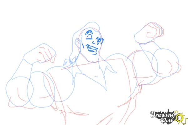 How to Draw Gaston, Disney Villain - Step 9