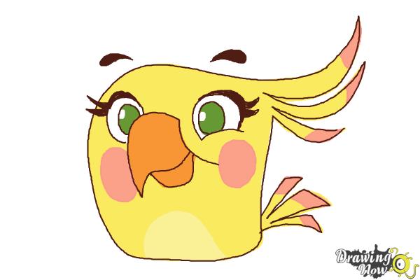 How to Draw Angry Bird Poppy from Angry Birds Stella - Step 10