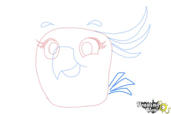 How to Draw Angry Bird Poppy from Angry Birds Stella - Step 8
