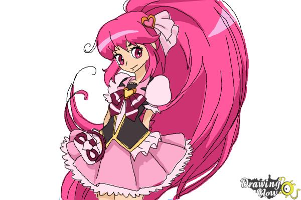How to Draw Cure Lovely, Aino Megumi from Happiness Charge Precure - Step 10