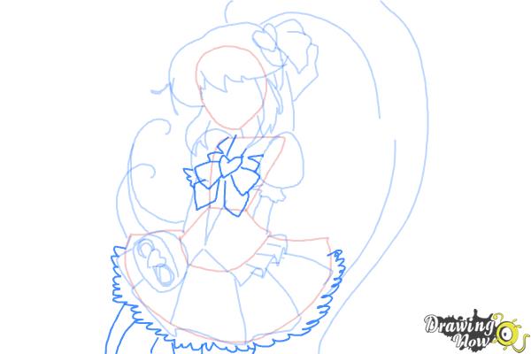 How to Draw Cure Lovely, Aino Megumi from Happiness Charge Precure - Step 7