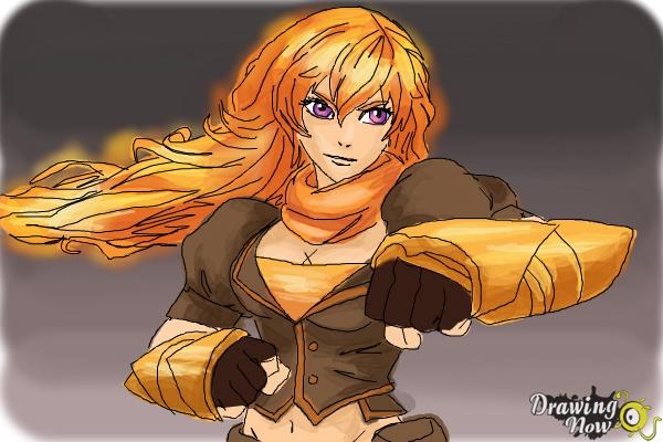 How to Draw Yang Xiao Long from Rwby - Step 10