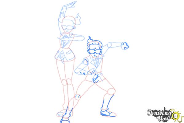 How to Draw Team Flare from Pokemon X & Y - Step 10