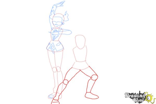 How to Draw Team Flare from Pokemon X & Y - Step 7