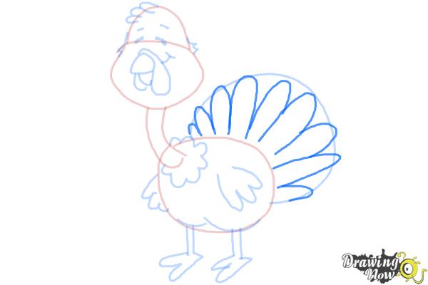 How to Draw a Turkey For Kids - Step 9 How to Draw a Turkey For Kids - Step 9