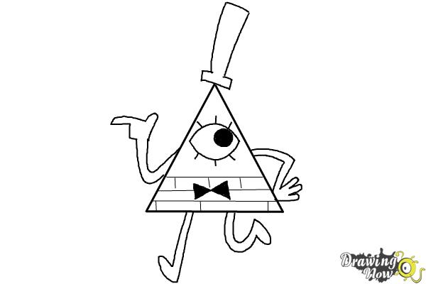 How to Draw Bill Cipher from Gravity Falls - DrawingNow