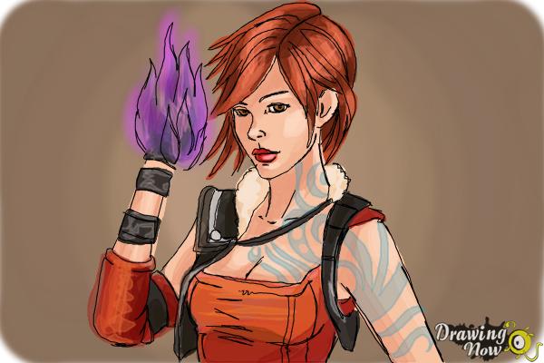 How to Draw Lilith from Borderlands 2 - Step 10