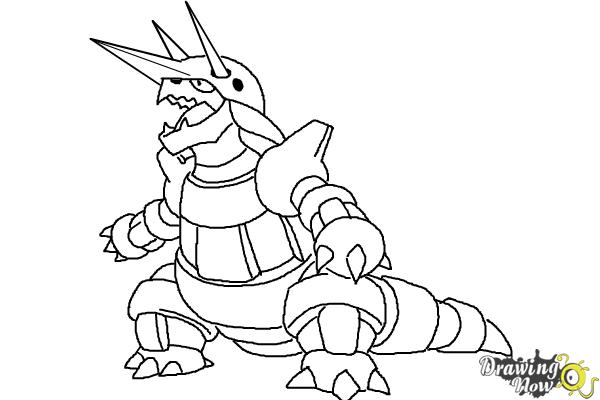 How to Draw Aggron from Pokemon - Step 8