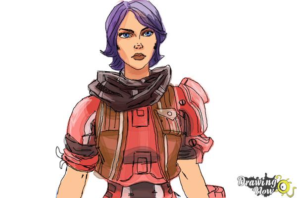 How to Draw Athena from Borderlands The Pre-Sequel - Step 10