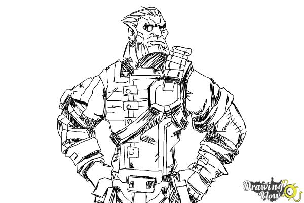 How to Draw Wilhelm from Borderlands The Pre-Sequel - DrawingNow