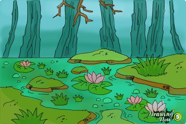 How to Draw a Swamp - Step 9