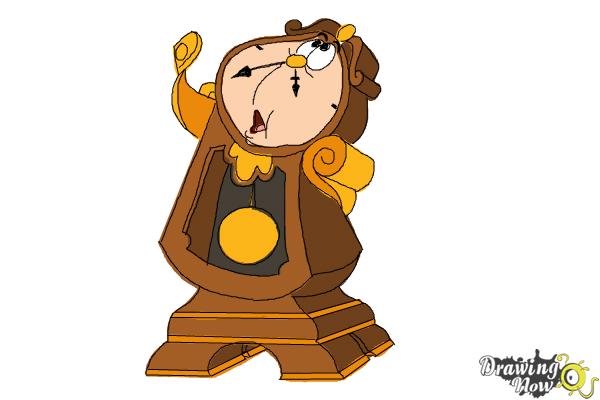 How to Draw Cogsworth from Beauty And The Beast - Step 10