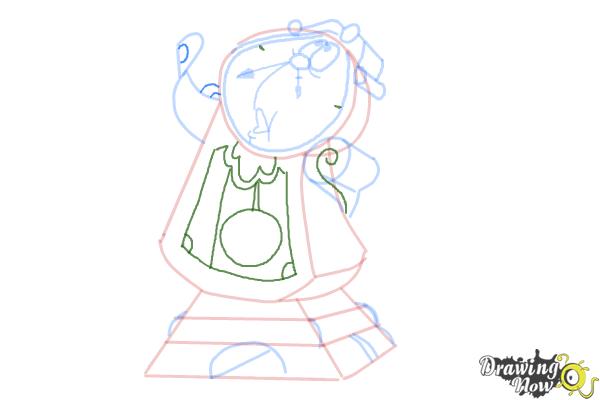 How to Draw Cogsworth from Beauty And The Beast - Step 8