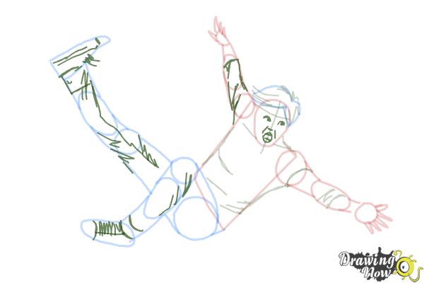 How to Draw a Person Falling - Step 10