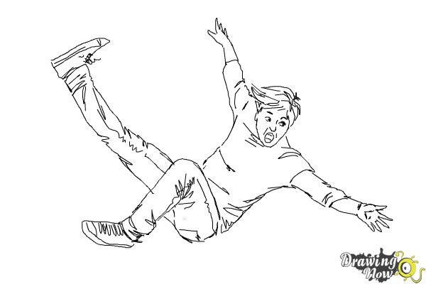 How to Draw a Person Falling - Step 11