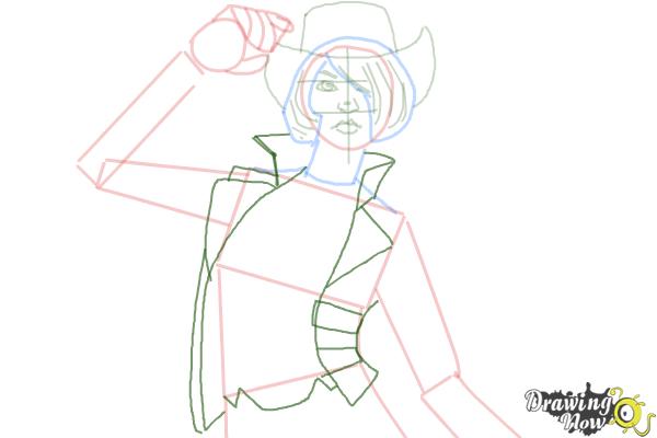 How to Draw Nisha from Borderlands The Pre-Sequel - Step 7