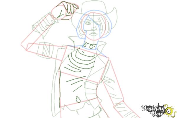 How to Draw Nisha from Borderlands The Pre-Sequel - Step 9