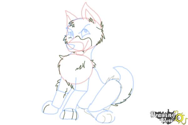 How to Draw a German Shepherd Puppy - Step 9