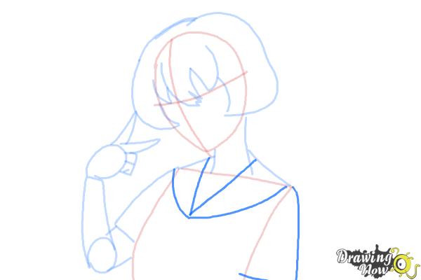 How to Draw Gasai Yuno from Mirai Nikki - Step 7