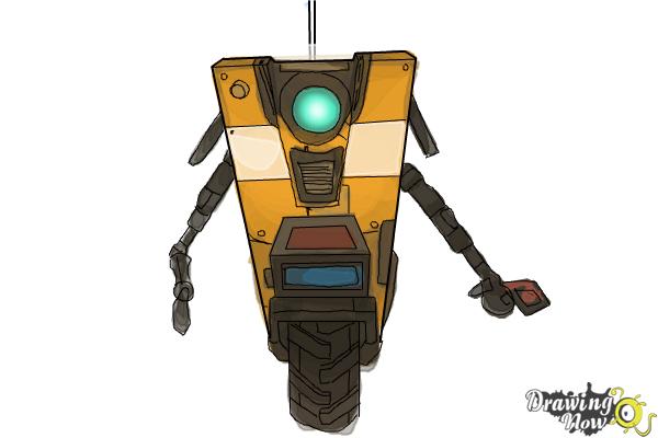 How to Draw Claptrap from Borderlands The Pre-Sequel - Step 10.