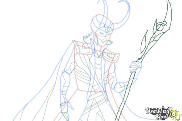 How to Draw Loki from Thor - Step 10