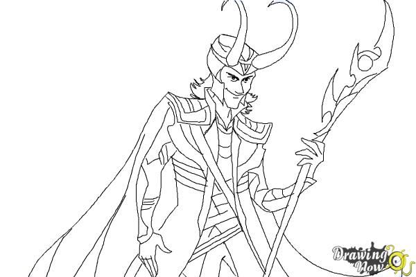 How to Draw Loki from Thor - Step 11 How to Draw Loki from Thor - Step 11