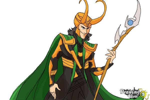 How to Draw Loki from Thor - Step 12