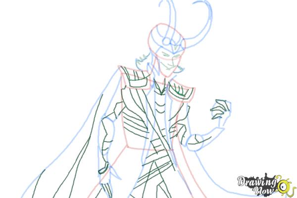 How to Draw Loki from Thor - Step 9
