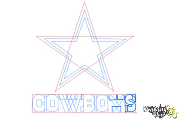 How to Draw Dallas Cowboys Logo, Nfl Team Logo - Step 8