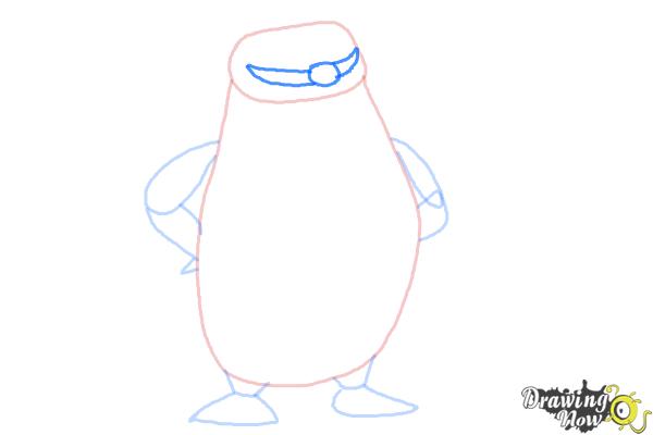 How to Draw Skipper from The Penguins Of Madagascar - Step 5