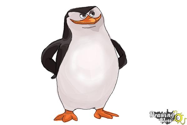 How to Draw Skipper from The Penguins Of Madagascar - Step 9