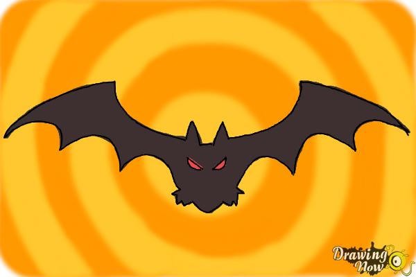 How to Draw a Halloween Bat - Step 7