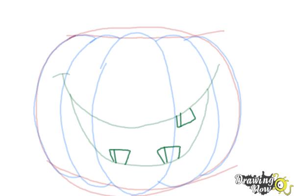How to Draw a Halloween Pumpkin - Step 6 How to Draw a Halloween Pumpkin - Step 6