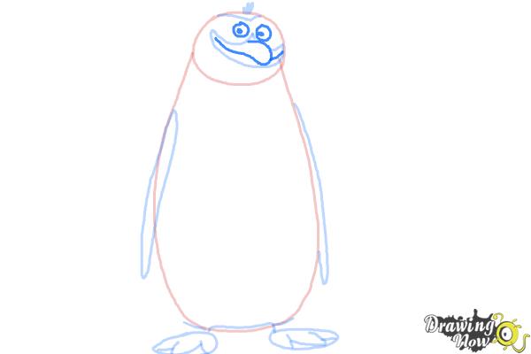 How to Draw Rico from The Penguins Of Madagascar - Step 6