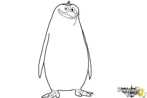 How to Draw Rico from The Penguins Of Madagascar - Step 7