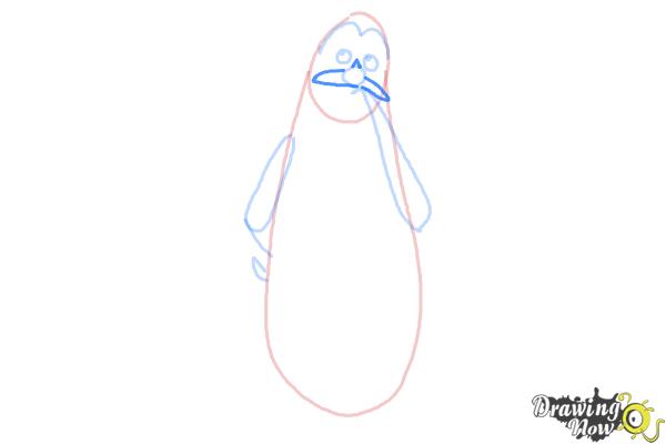 How to Draw Kowalski from The Penguins Of Madagascar - Step 5