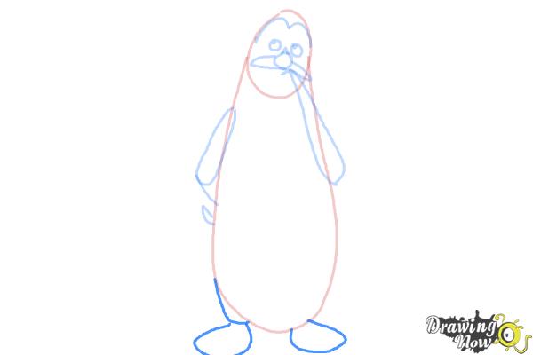 How to Draw Kowalski from The Penguins Of Madagascar - Step 6