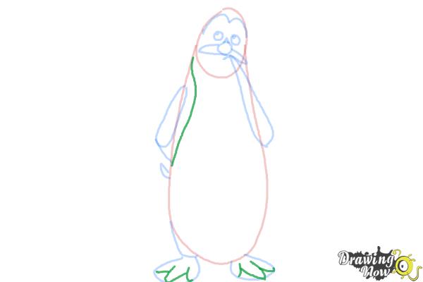 How to Draw Kowalski from The Penguins Of Madagascar - Step 7